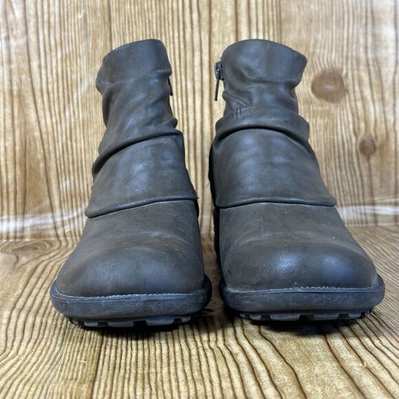 Earth Origins Pam Ankle Bootie Boots Women’s  Size 8.5 W Brown Side Zip‎ - Picture 2 of 11